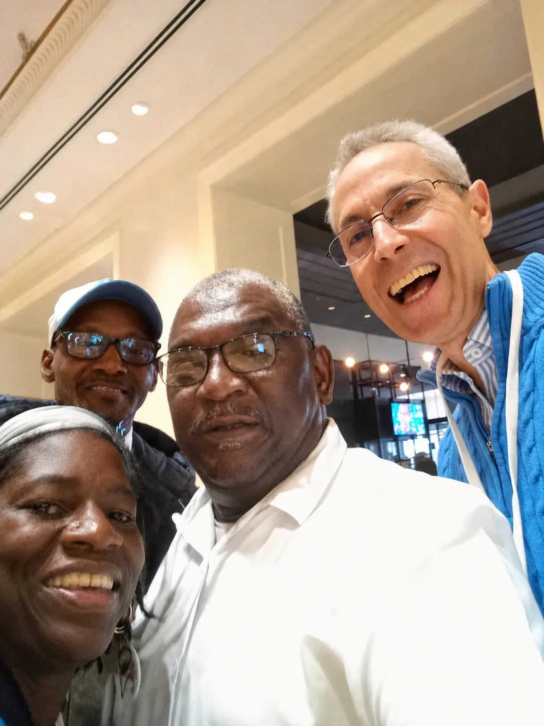 Executive Director with community and conference participants